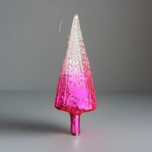 Lord & Taylor Pink Ombré Glass Tree Christmas Ornament, Pinkmas